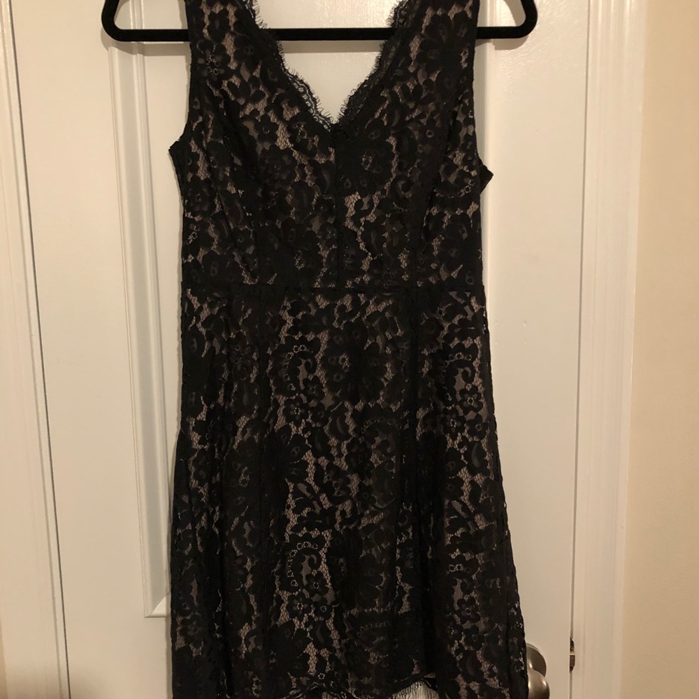Loft black and nude lace dress-0P